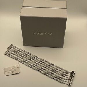 Calvin Klein Jeans White and Silver Women's Bracelet